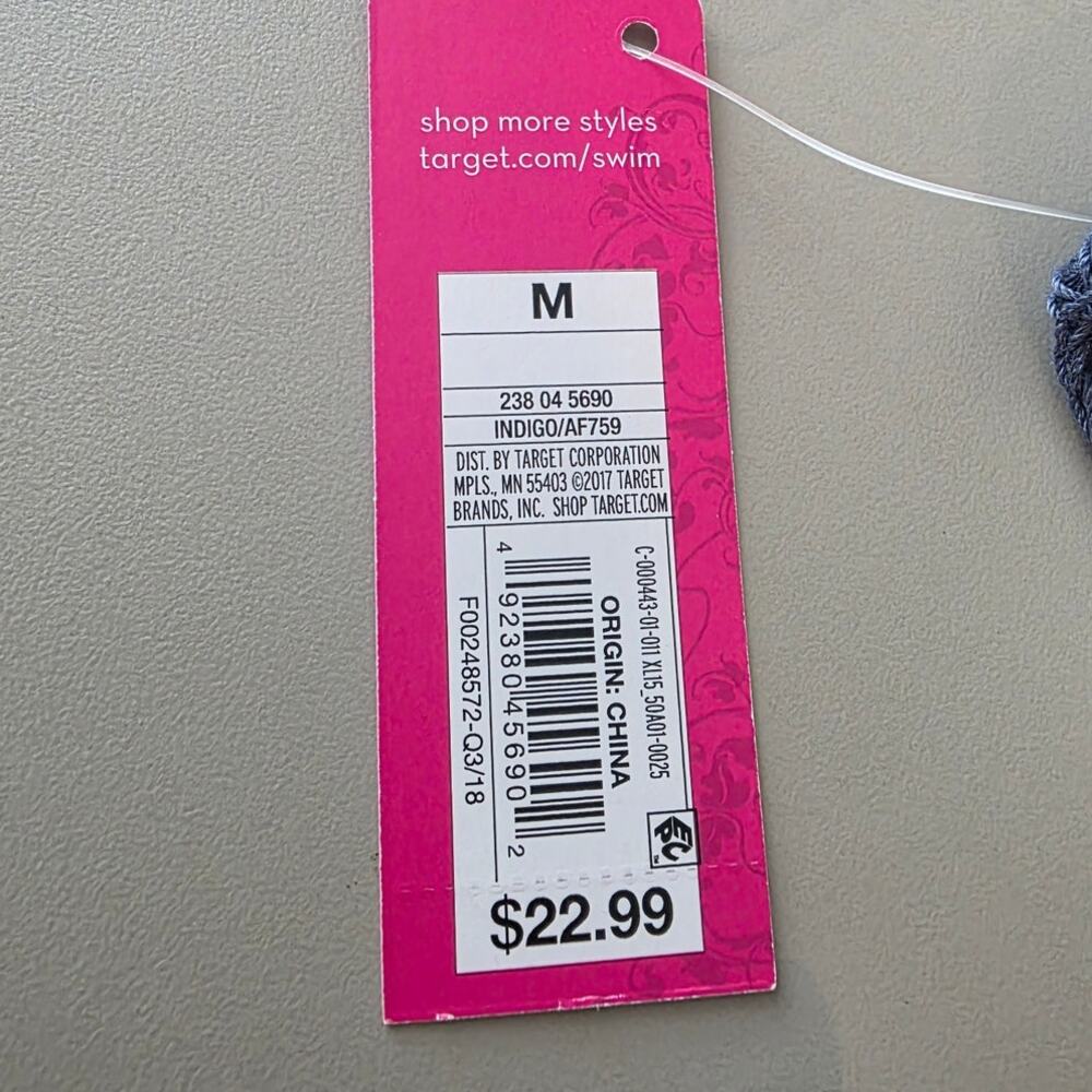 NWT Xhilaration blue crochet swim halter top - medium - boho festival - Picture 3 of 4